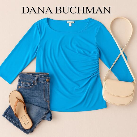 Dana Buchman Aqua Blue Top Sz. XL - Picture 1 of 5